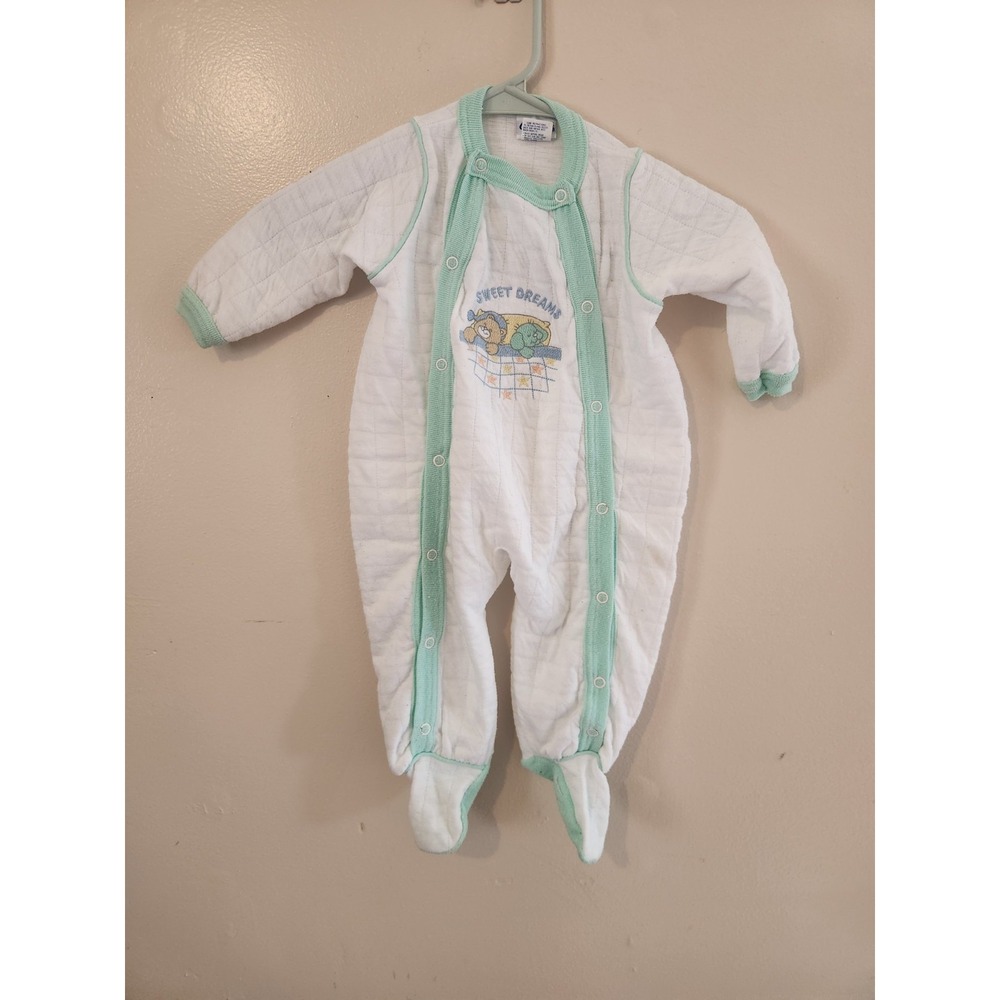 Vintage Carter's One Piece‎ Pajamas Footed Quilted Large Sweet Dreams